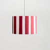 Striped 350mm Drum Shade in Jam Red & Marshmallow