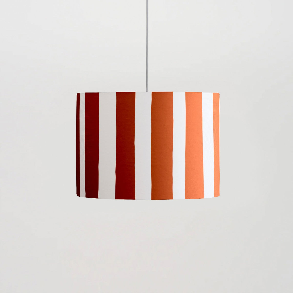 Striped 350mm Drum Shade in Orange Peel & Marshmallow