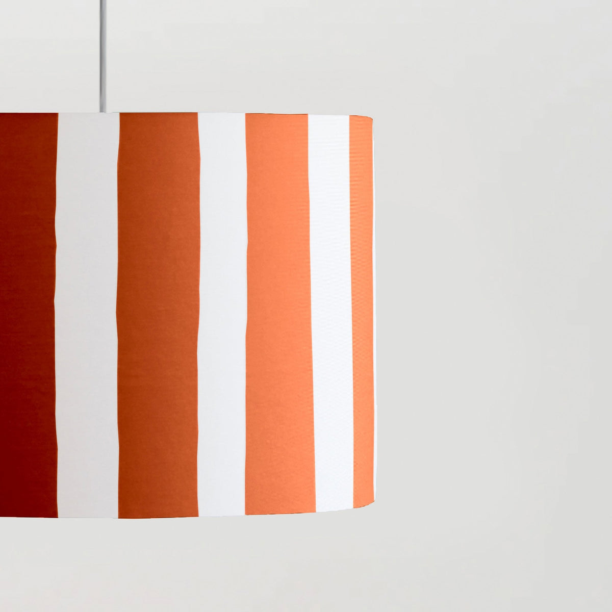 Striped 350mm Drum Shade in Orange Peel & Marshmallow