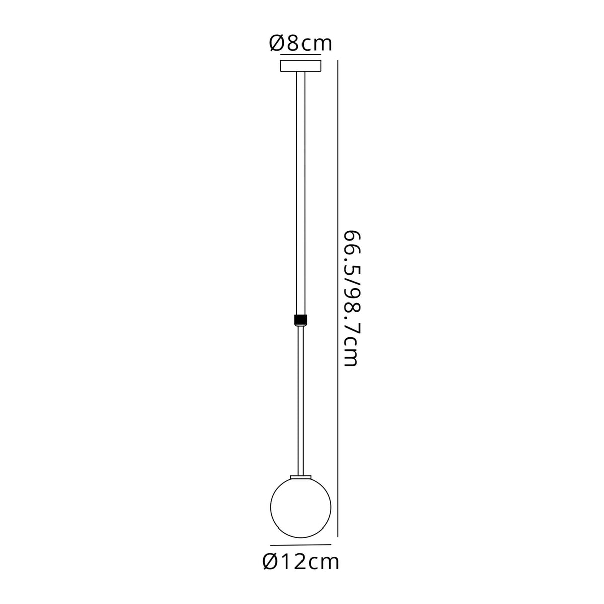 Tenterden Telescopic Single Drop Pendant in Chrome with Smooth Round Smoke Glass Diffuser