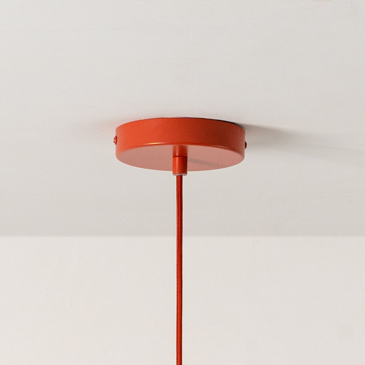 Pleated Small Pendant Light in Burnt Orange & Pale Pink