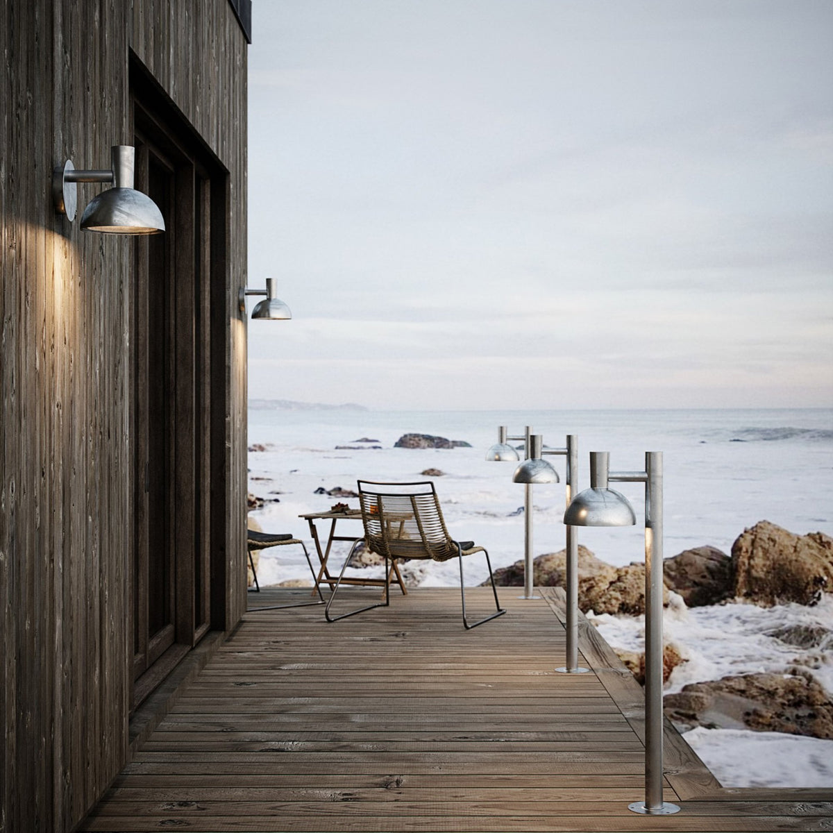 Arki 100 IP54 Galvanised Coastal Bollard Light