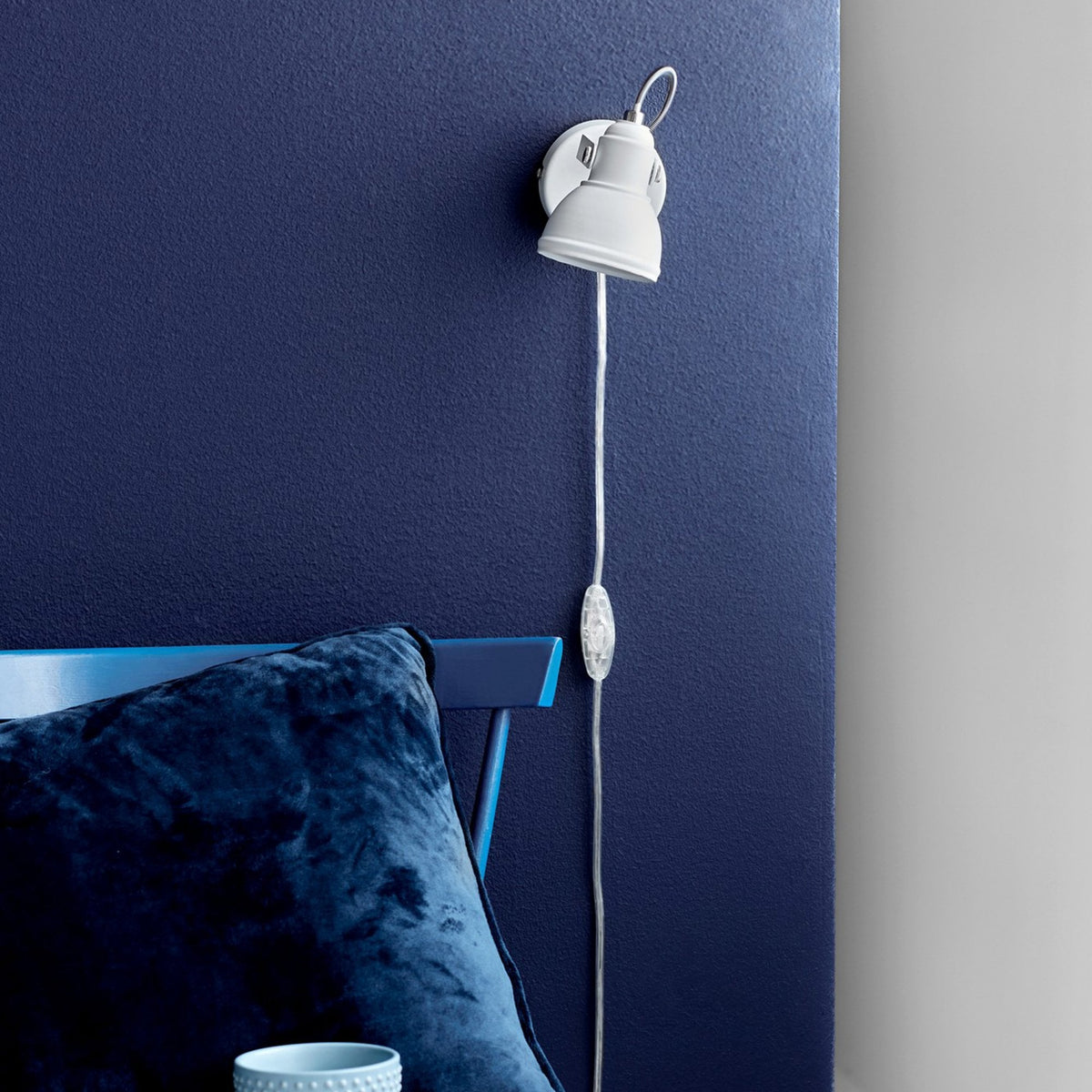 Aslak Plugged Adjustable Wall Light in White