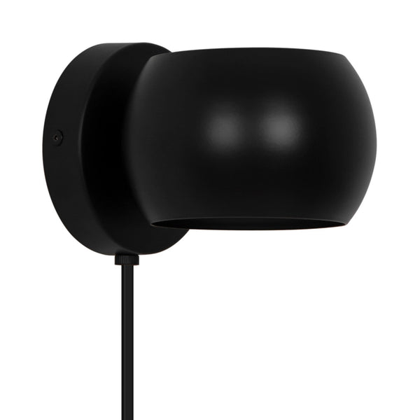 Belir Adjustable Plugged Wall Light in Black