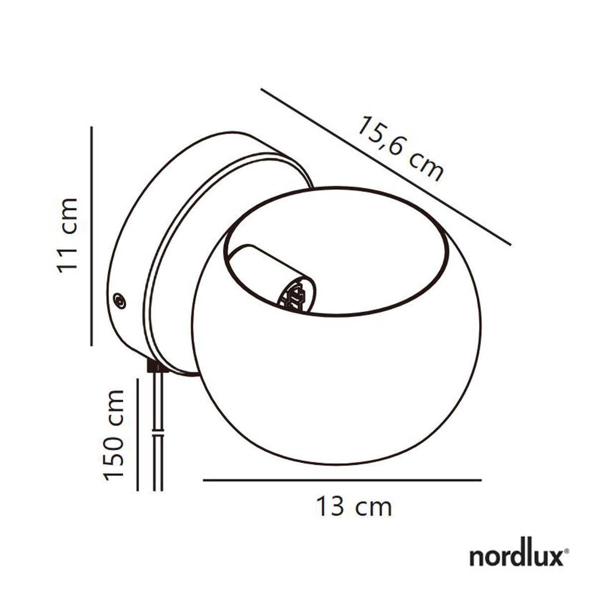 Belir Adjustable Plugged Wall Light in White