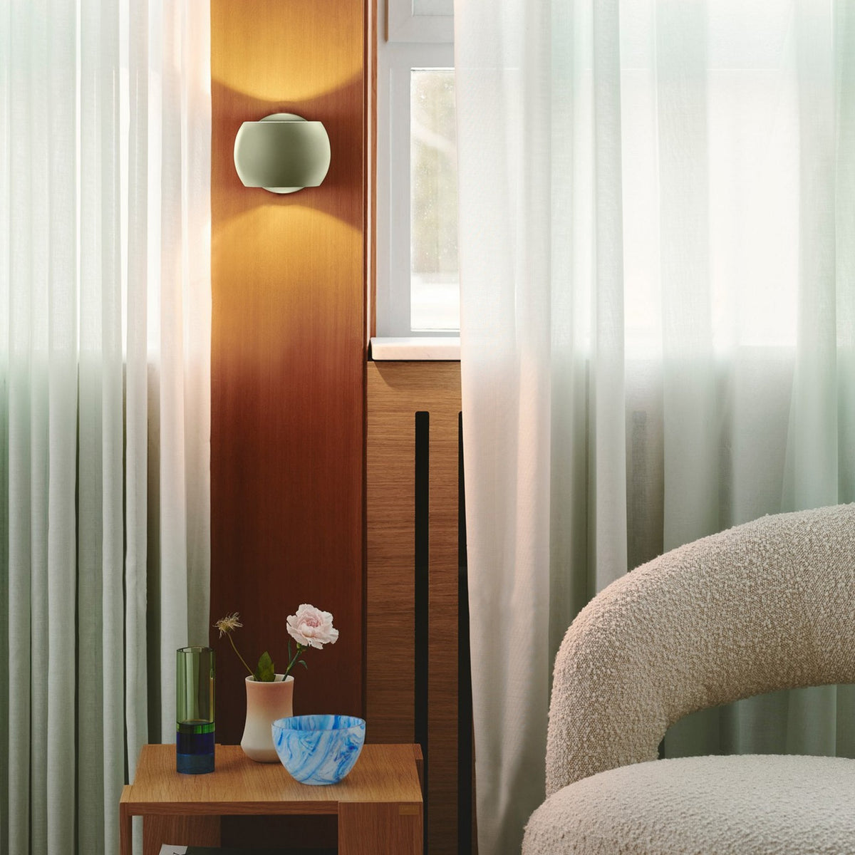 Belir Adjustable Plugged Wall Light in Dusty Green