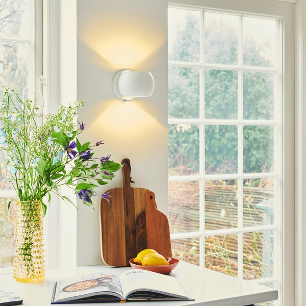 Belir Adjustable Plugged Wall Light in White