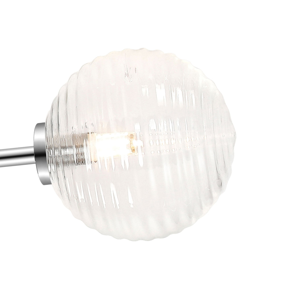 Tenterden Round 3 Light Semi Flush Ceiling Light in Chrome with Ribbed Round Clear Glass Diffusers