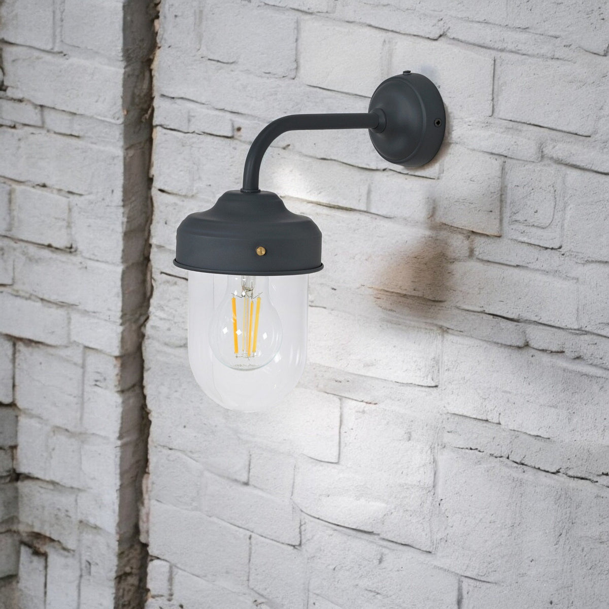 Thurlaston Barn Light in Carbon Steel