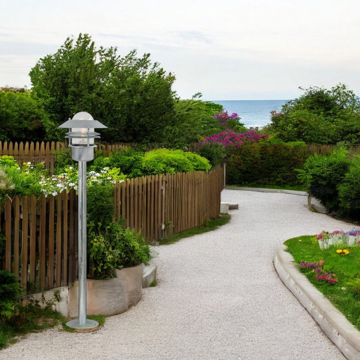 Blokhus IP54 Galvanised Coastal Bollard Light