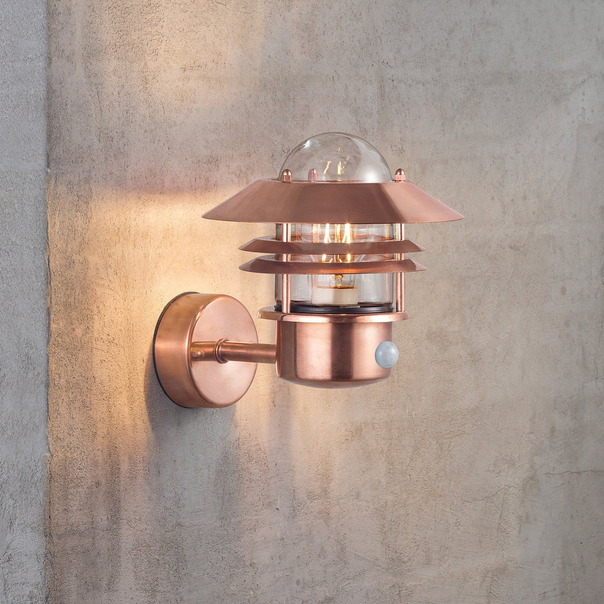 Blokhus Up Coastal PIR Wall Light in Copper