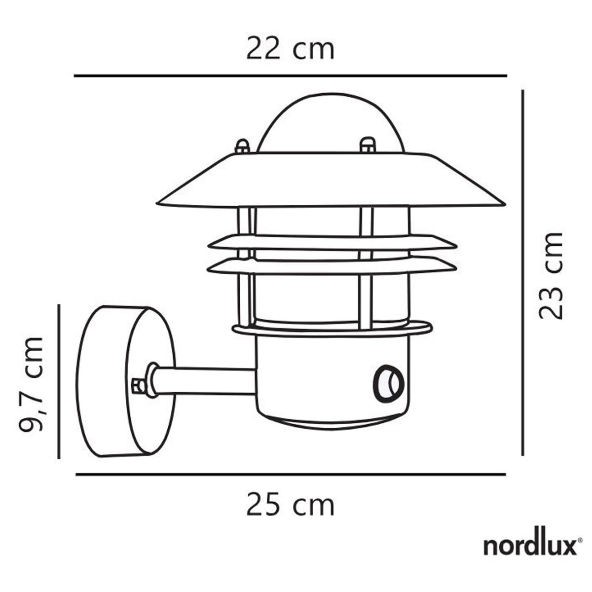 Blokhus Up PIR Wall Light in Black
