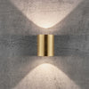 Canto 2 IP44 Coastal Up and Down LED Wall Light In Brass