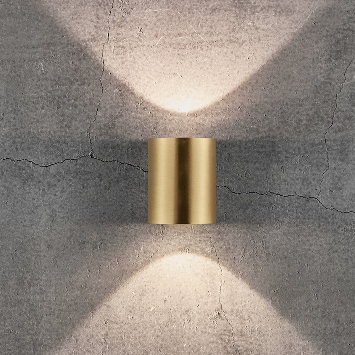 Canto 2 IP44 Coastal Up and Down LED Wall Light In Brass