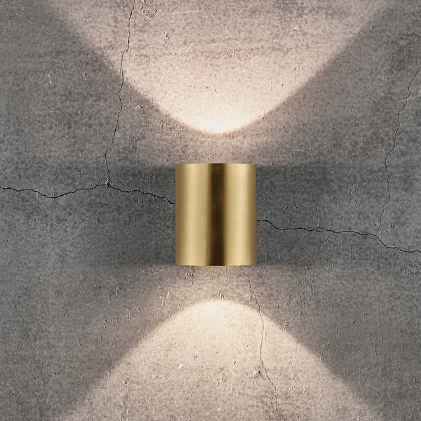Canto 2 IP44 Coastal Up and Down LED Wall Light In Brass