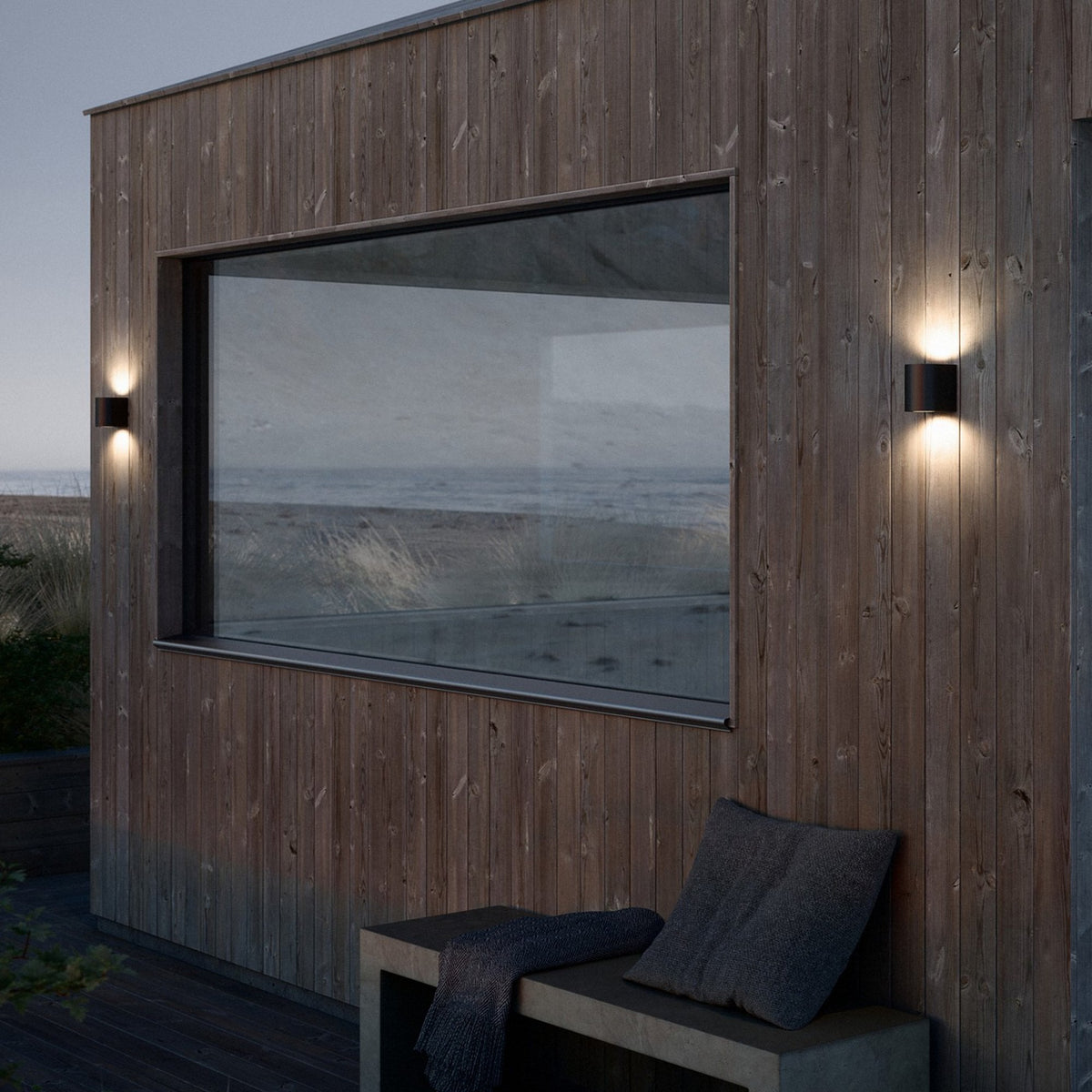 Canto 2 IP44 Coastal Up and Down LED Wall Light In Black