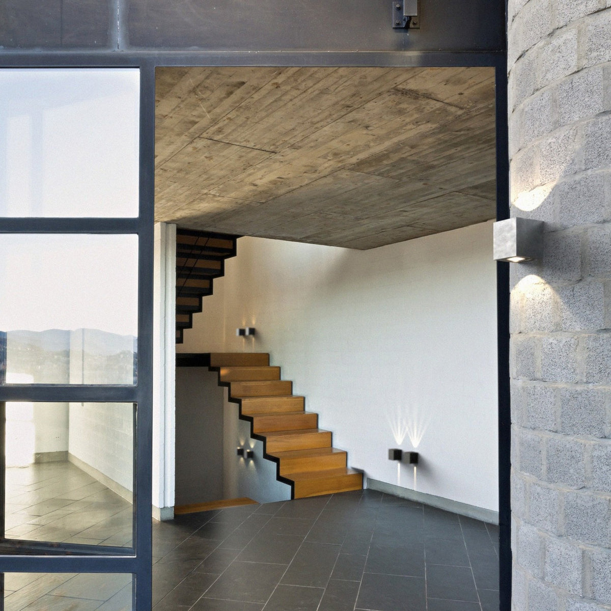 Canto Kubi 2 IP44 Coastal Up and Down Galvanized LED Wall Light