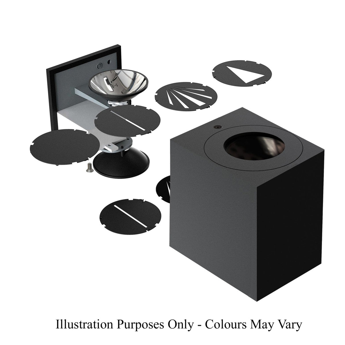 Canto Kubi 2 IP44 Up and Down LED Wall Light in Grey