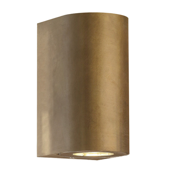 Canto Maxi 2 IP44 Coastal Up and Down Wall Light In Brass