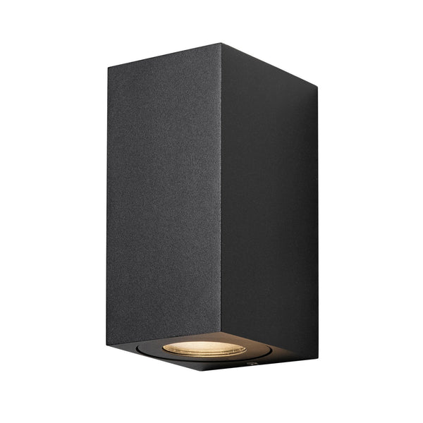 Canto Maxi Kubi 2 IP44 Coastal Up and Down Wall Light In Black