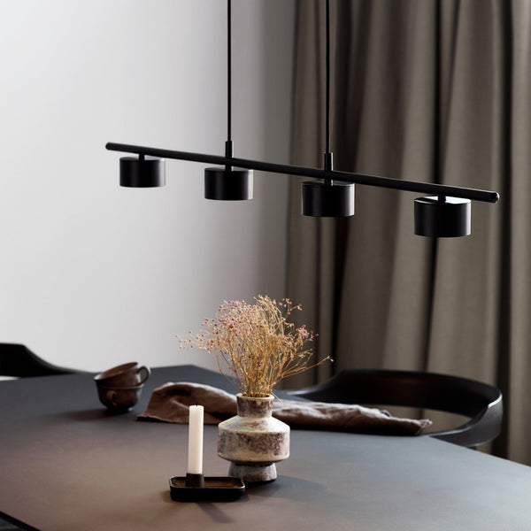 Clyde 4 Light Linear LED Pendant in Black