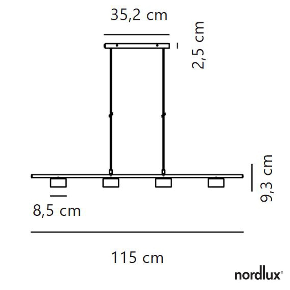 Clyde 4 Light Linear LED Pendant in Black