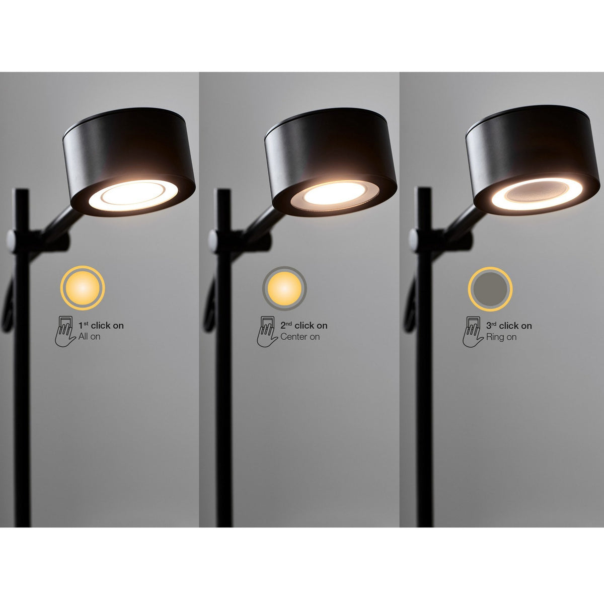 Clyde LED Plugged Adjustable Wall Light in Black