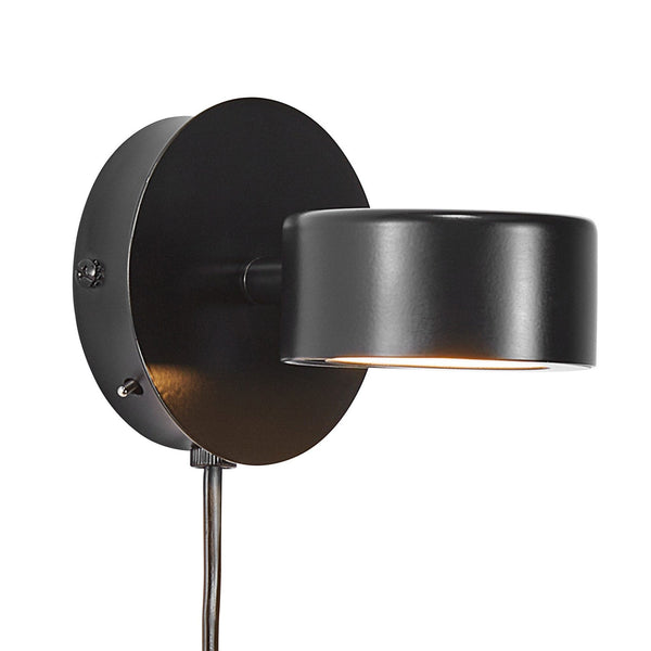 Clyde LED Plugged Adjustable Wall Light in Black