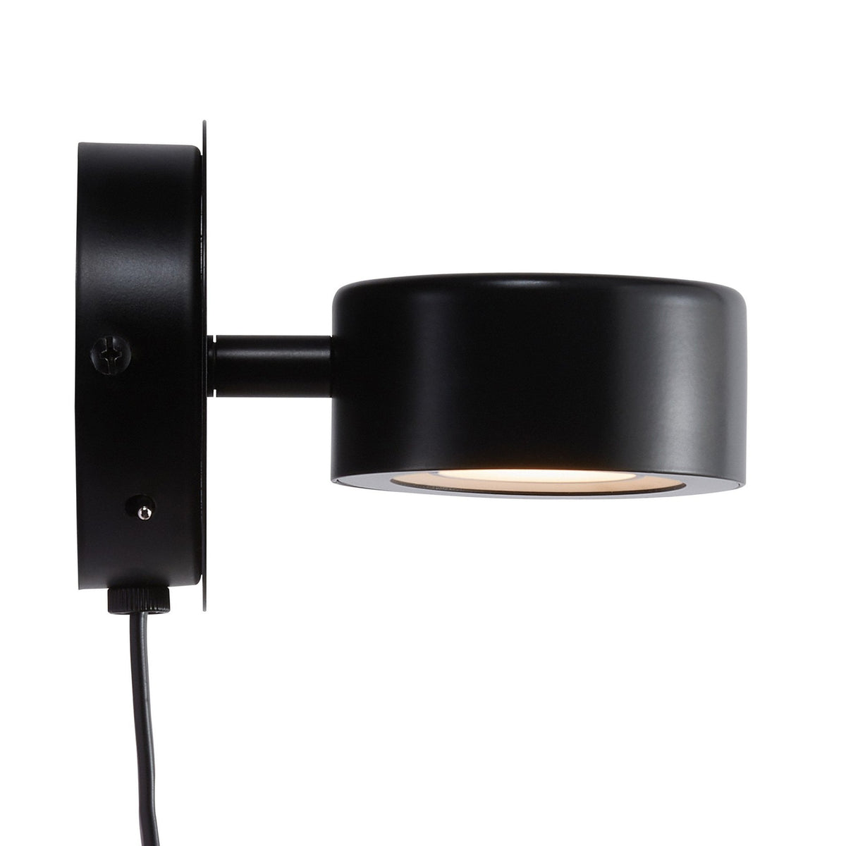 Clyde LED Plugged Adjustable Wall Light in Black
