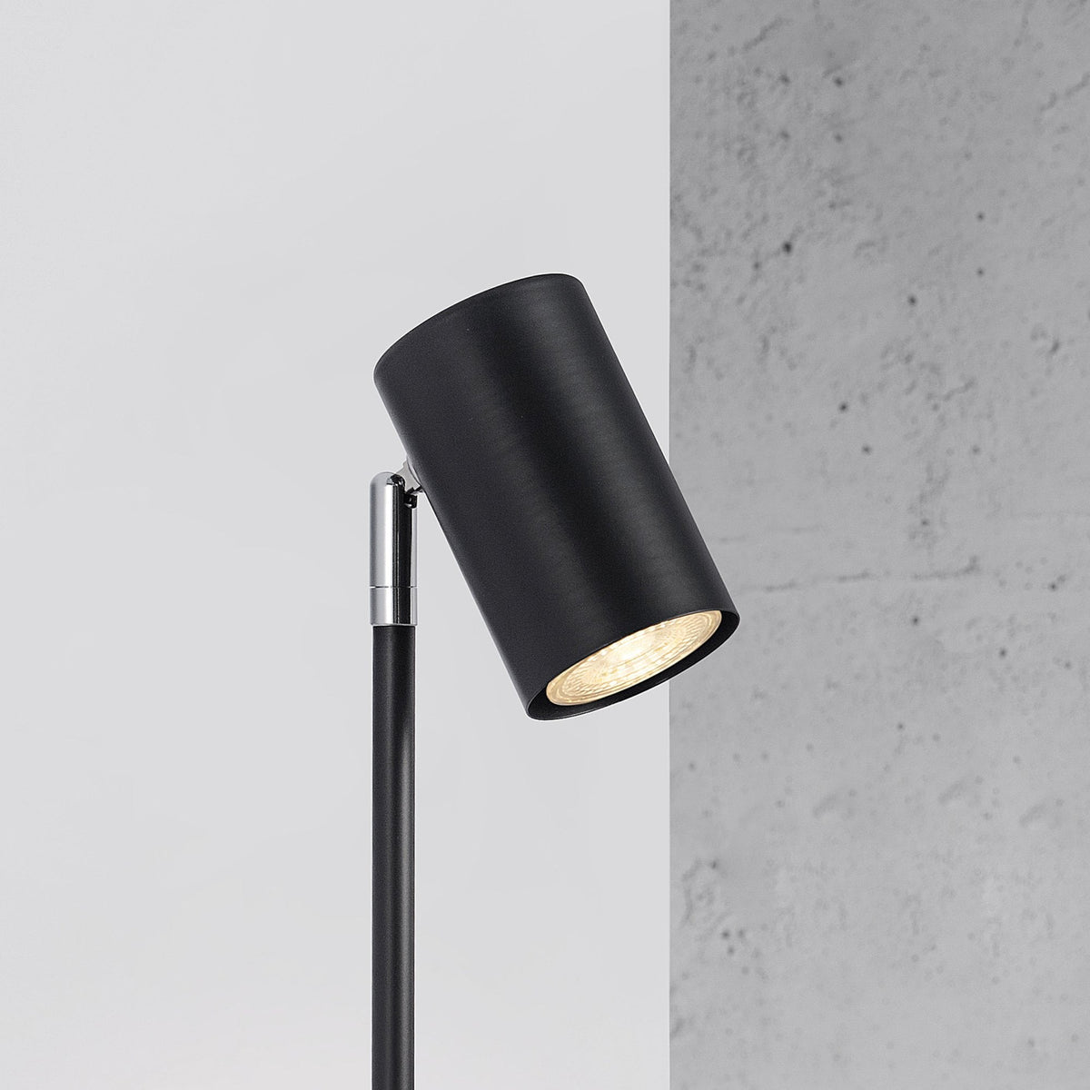 Cody Plugged Adjustable Wall Mounted Lamp In Black With Shelf