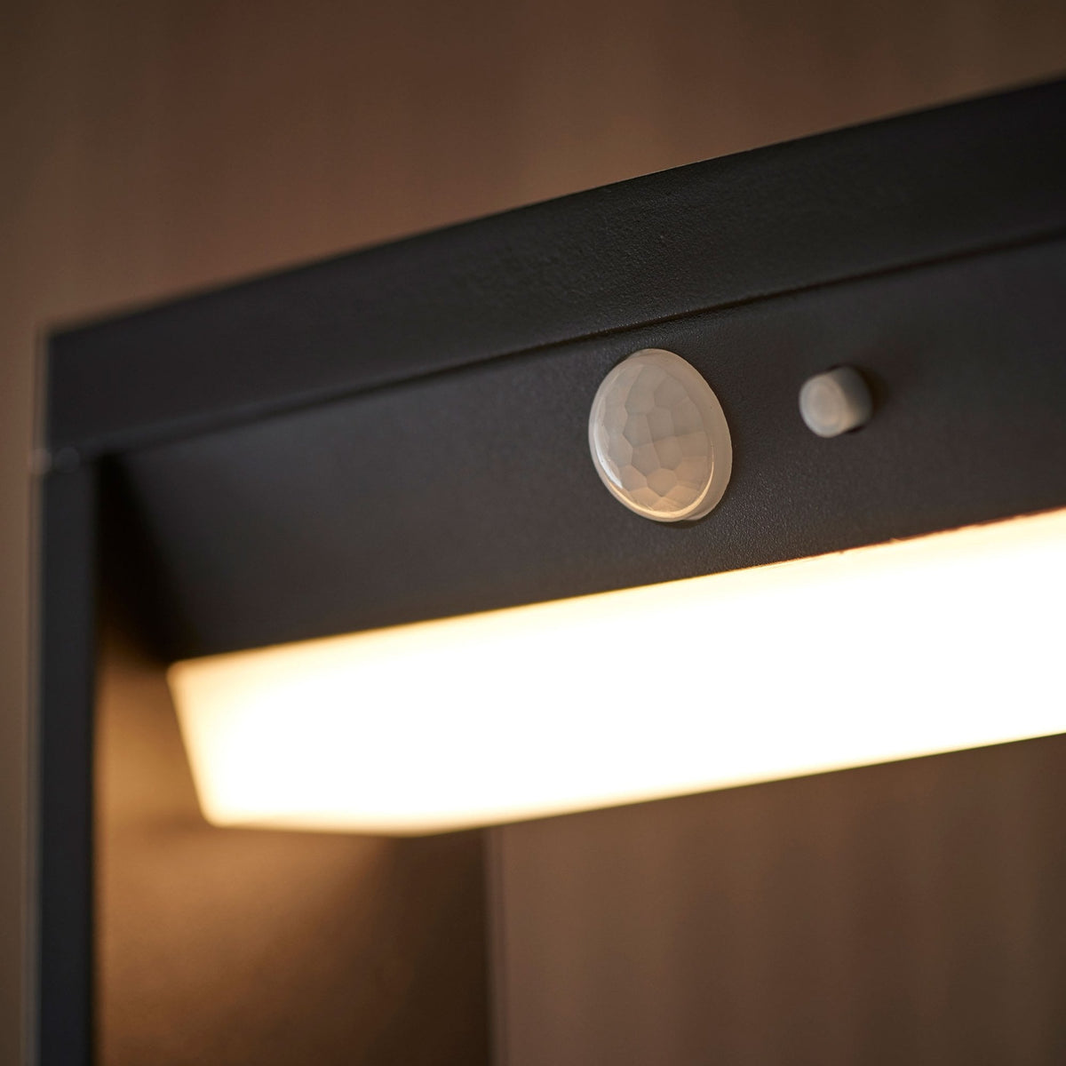 Dannah Solar Powered Post in Textured Black with PIR & Dusk to Dawn Function