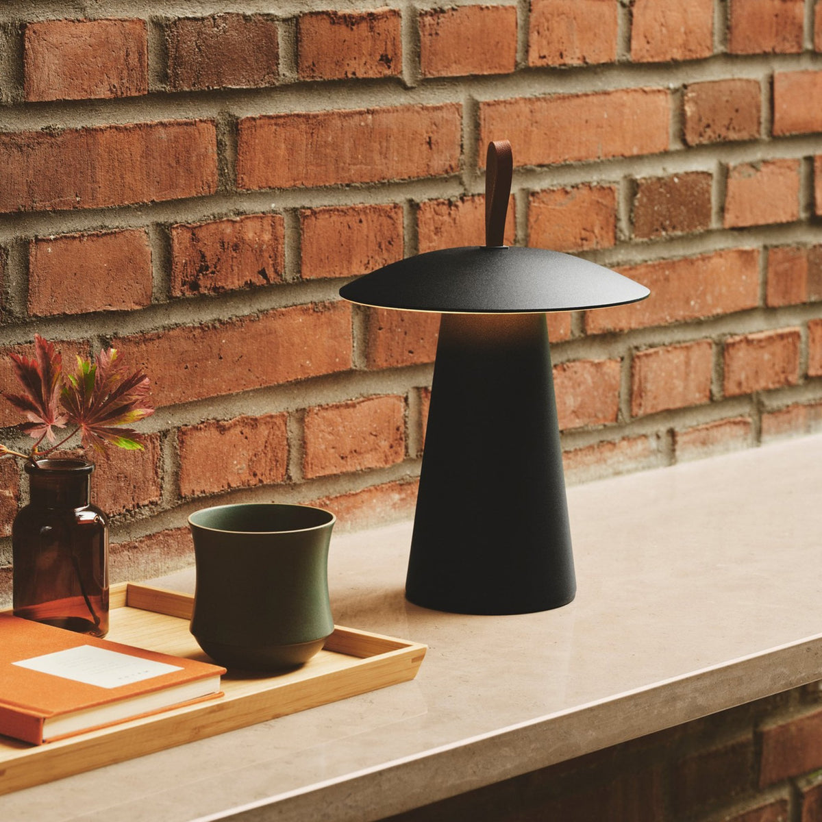 Ara To-Go Rechargeable Portable Table Lamp in Black
