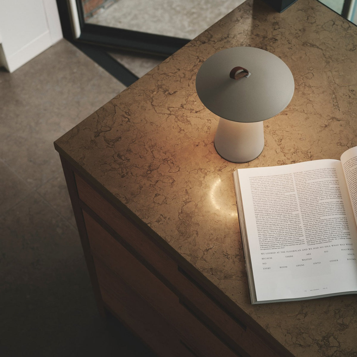 Ara To-Go Rechargeable Portable Table Lamp in Sand