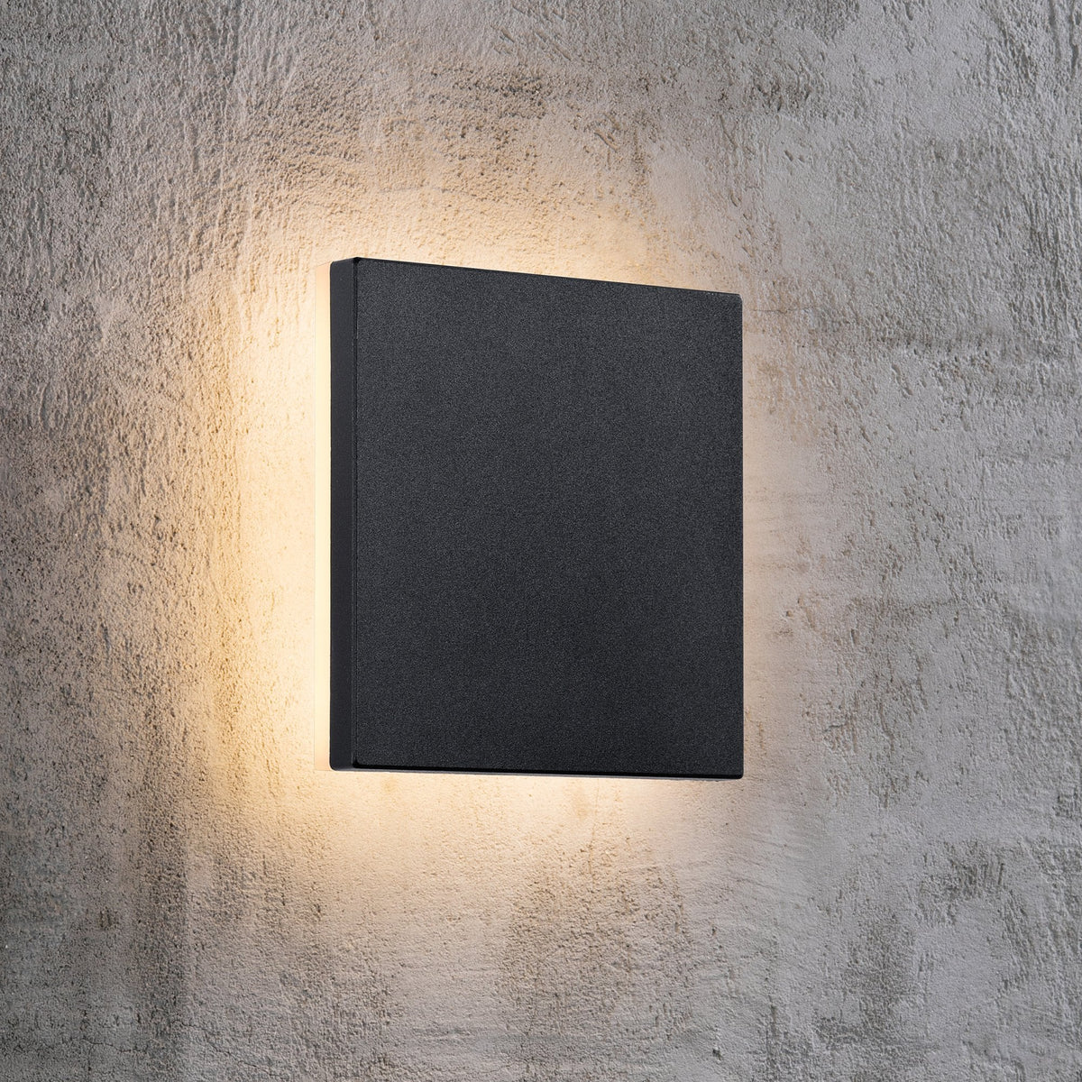 Artego Square Outdoor LED Wall Light In Black