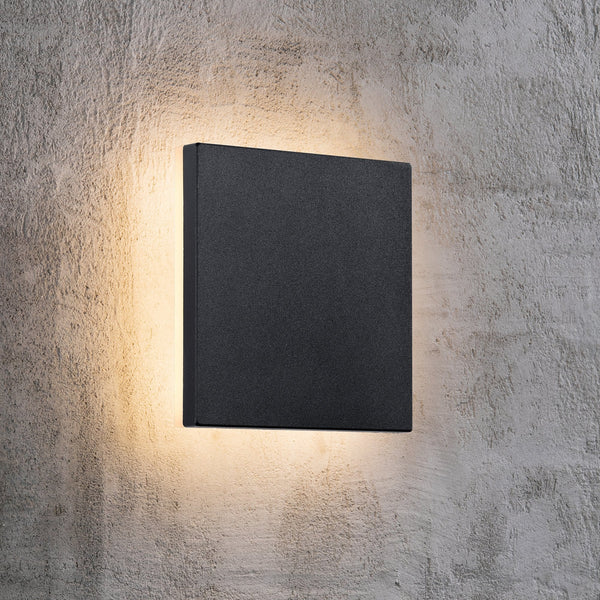 Artego Square Outdoor LED Wall Light In Black