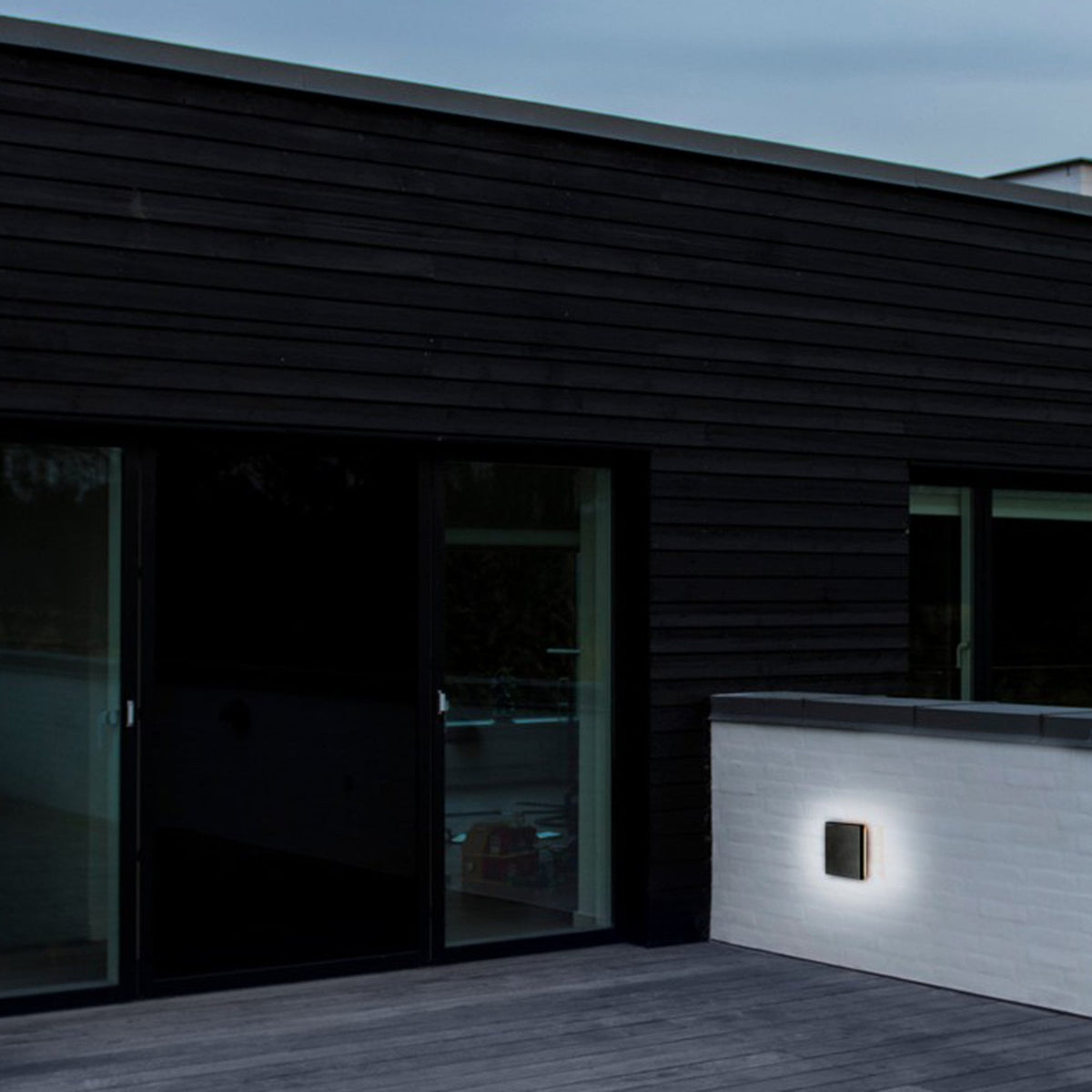 Artego Square Outdoor LED Wall Light In Black