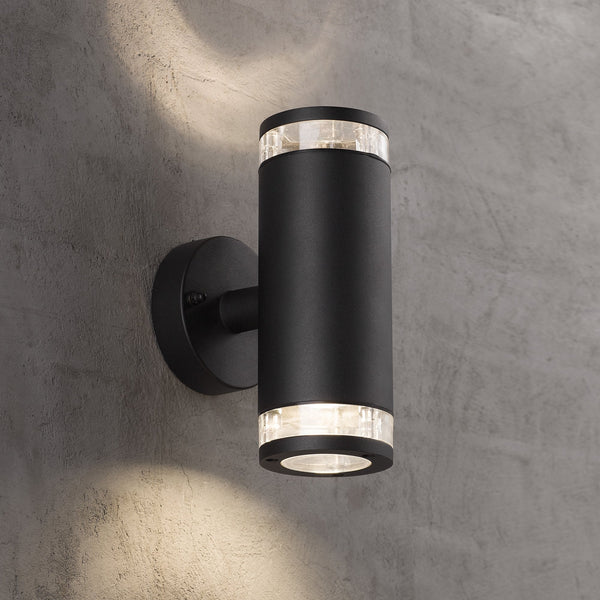 Birk Outdoor Up and Down IP44 Wall Light in Black