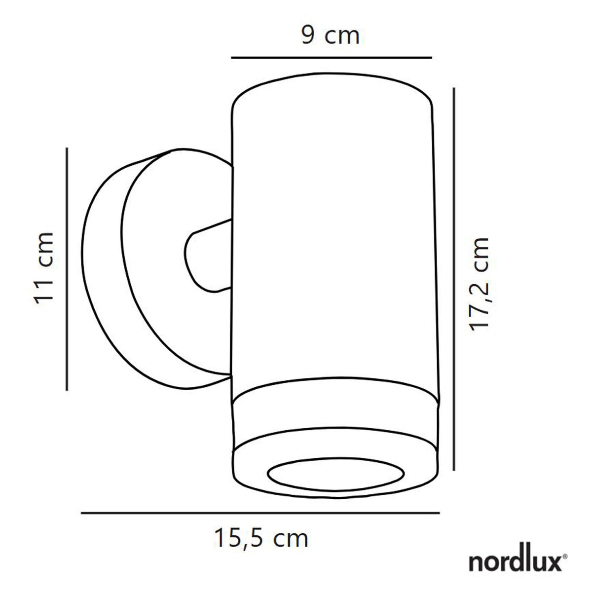 Birk Outdoor Single IP44 Wall Light in Black