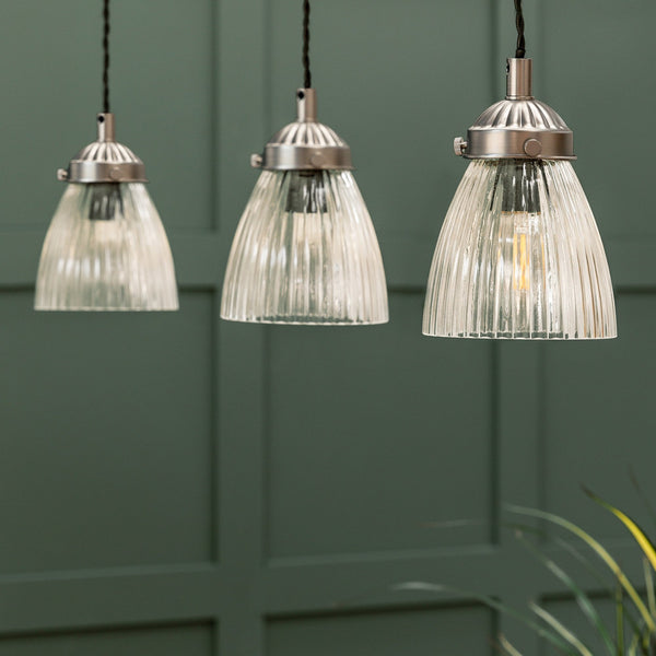 Fovant Triple Pendant Bar in Satin Nickle