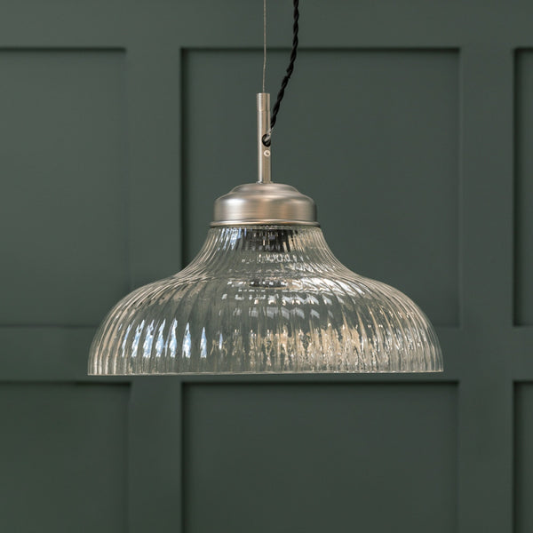 Fovant Medium Pendant Light in Satin Nickel