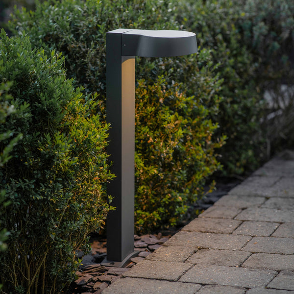 Litcham Outdoor Path Post Light in Grey Aluminium