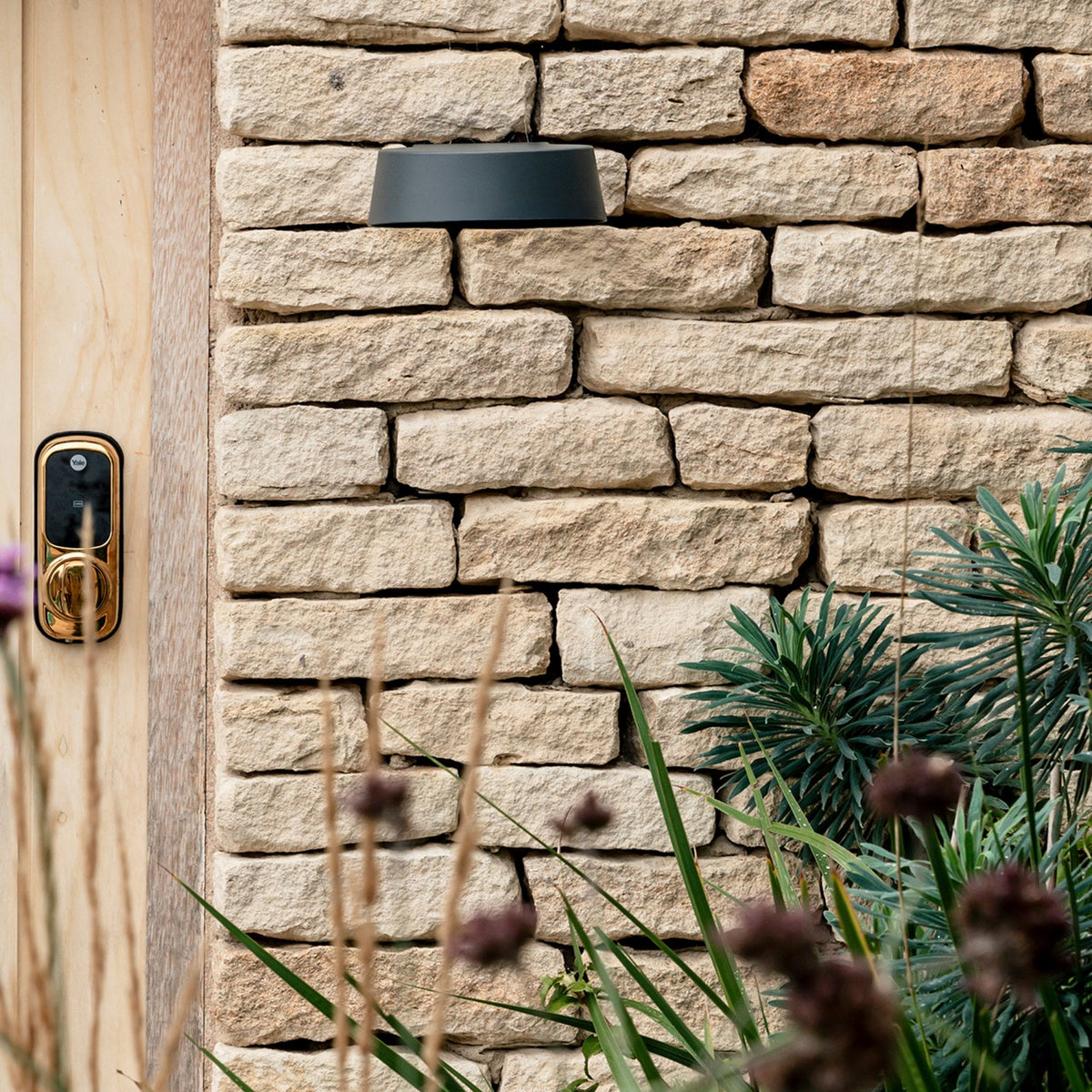 Litcham Outdoor Wall Light in Grey Aluminium