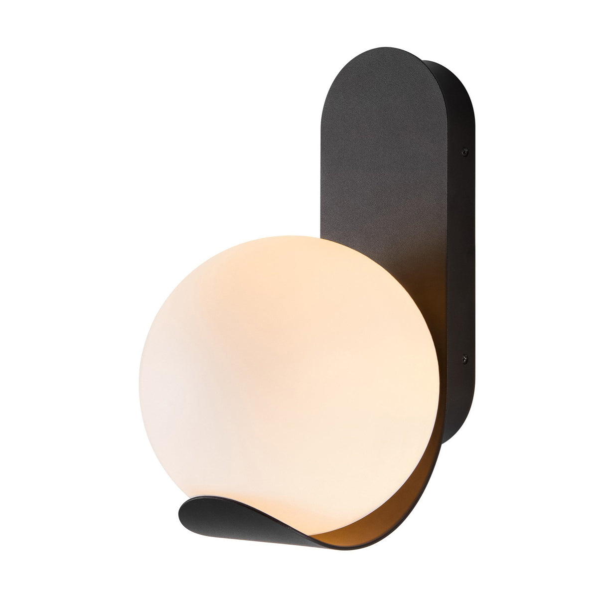 Dalius Outdoor IP44 Wall Light in Black with Opal Diffuser