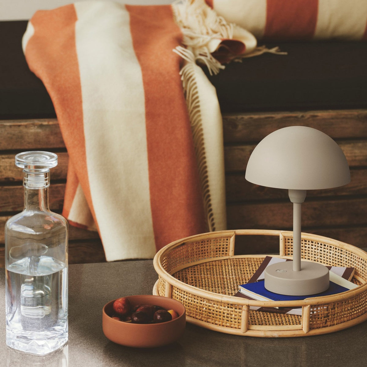 Ellen To-Go Rechargeable Portable Table Lamp in Beige