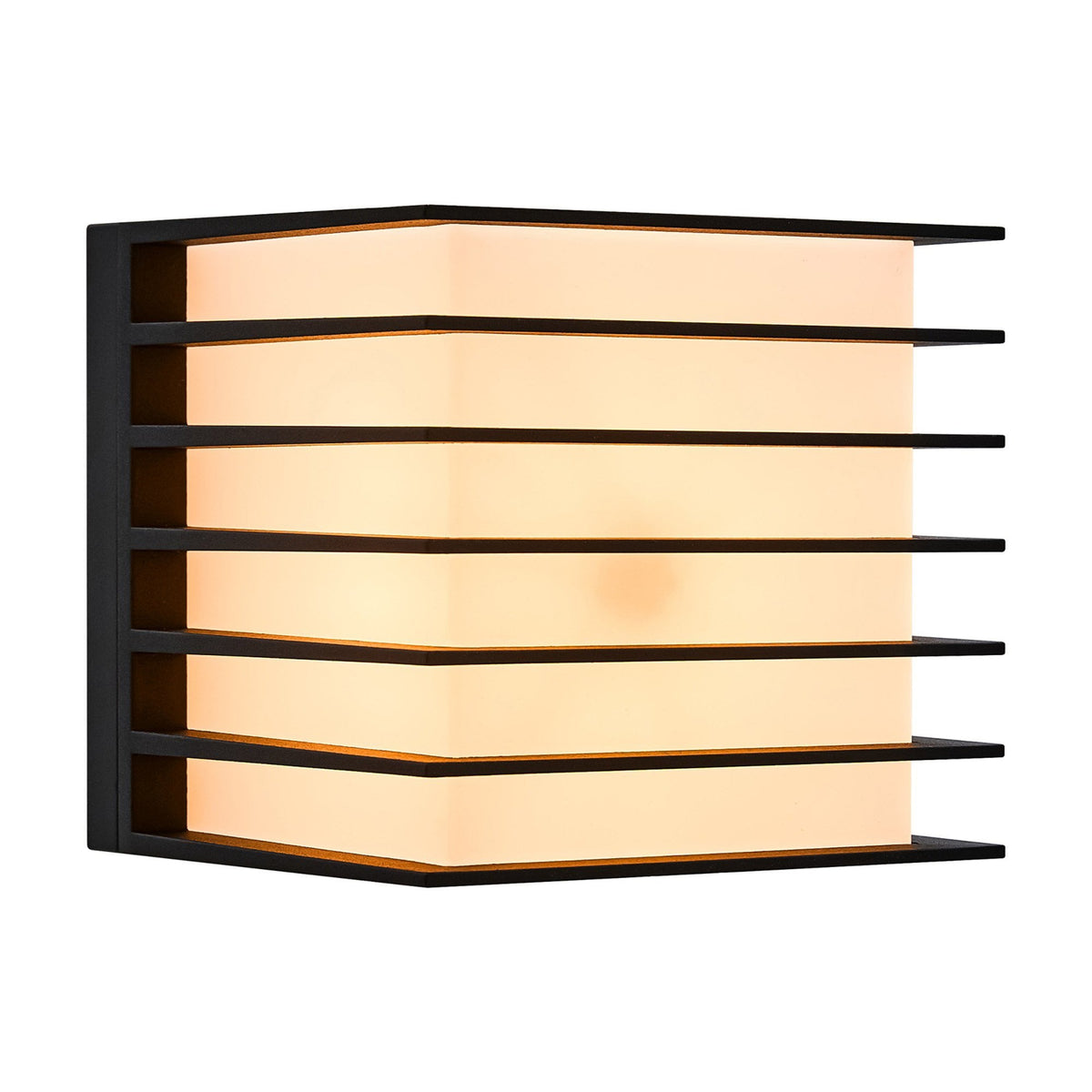 Fluctus 13 Outdoor IP44 Wall Light in Black with Frosted Diffuser