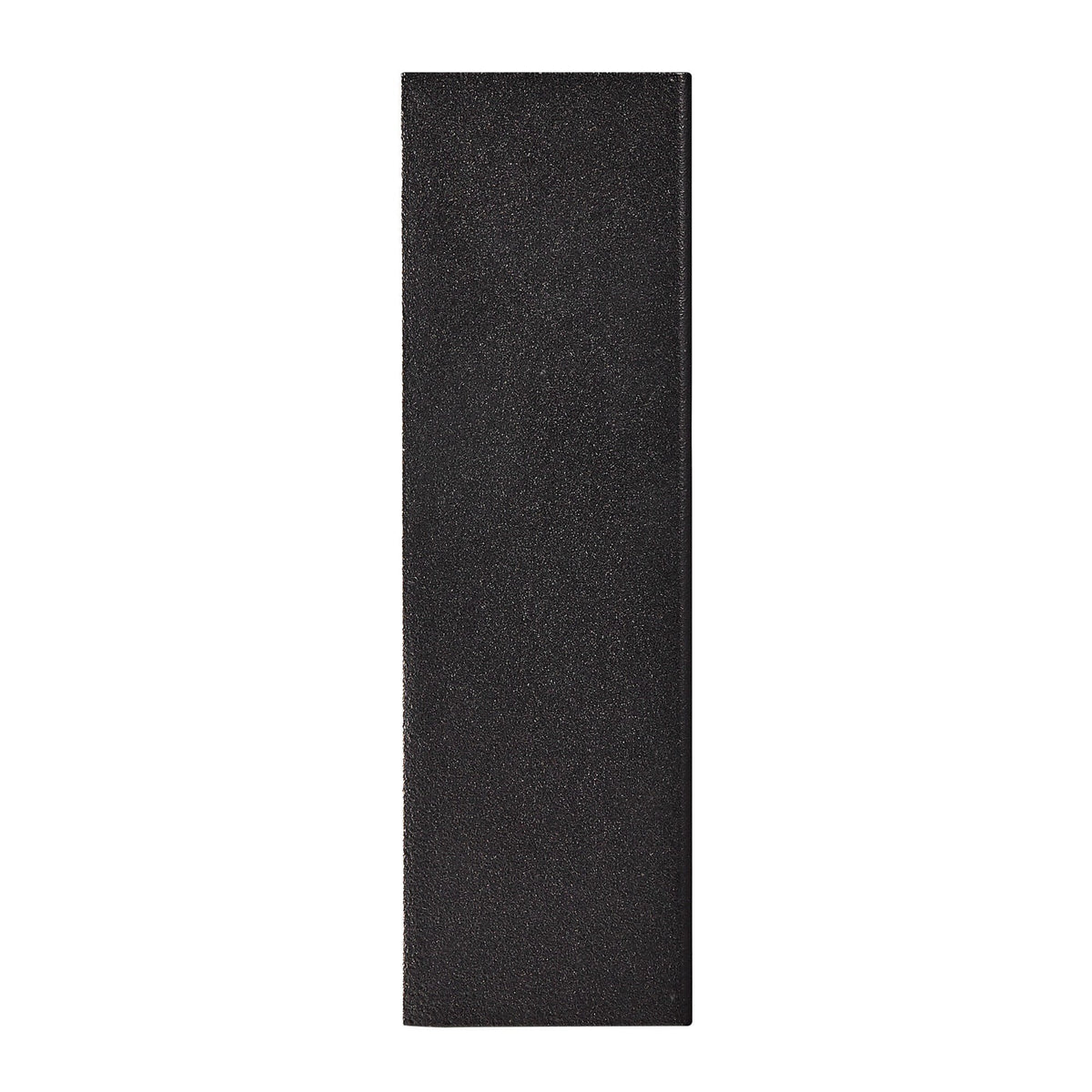 Front view of a black rectangular wall light