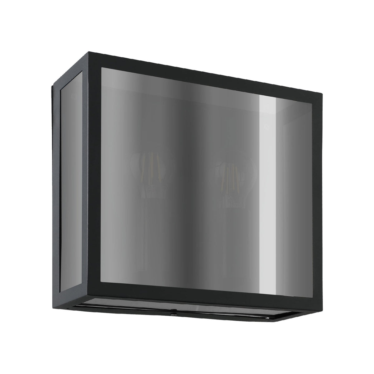 A sleek, modern cooker hood with a metallic finish and black frame.