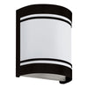 Cerno Outdoor IP44 Black Wall Light with Satin White Glass Diffuser