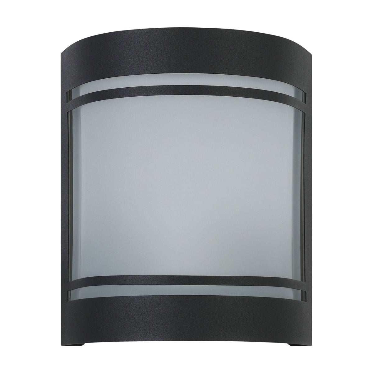 Cerno Outdoor IP44 Black Wall Light with Satin White Glass Diffuser