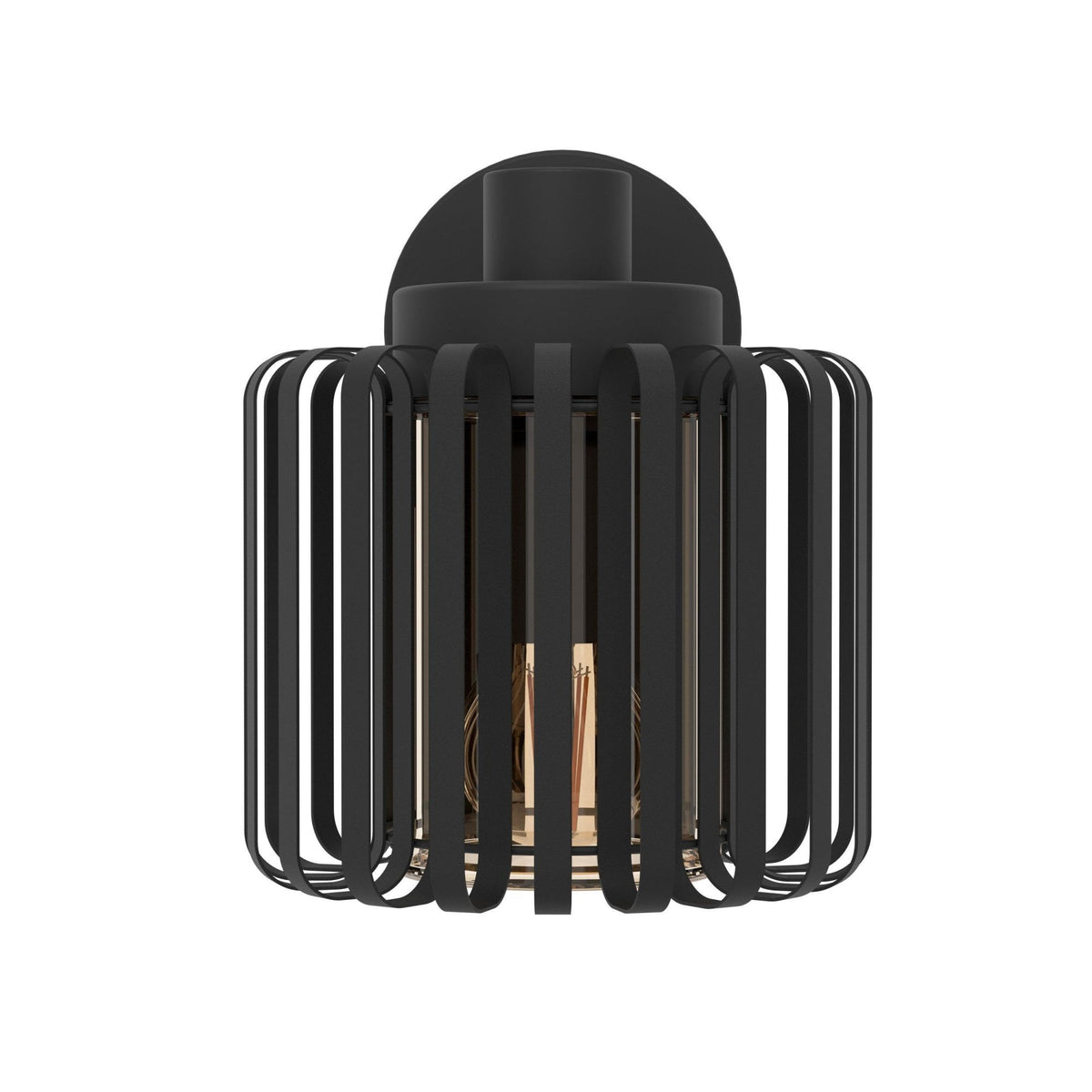 Selinus IP65 Outdoor Wall Light in Black with Clear Glass Shade